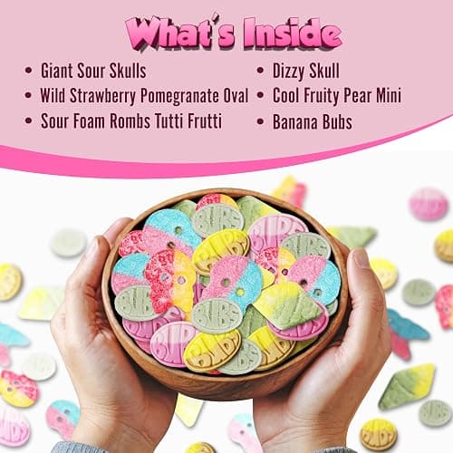 Bubs Swedish Candy Mix - Authentic Sweet and Sour Swedish Gummies - 1 Pound of Godis From Sweden - Big Ovals, Dizzy Skulls, Tutti Frutti and More - Foam Candy - Perfect Gift for Candy Lovers 🎁 thumbnail 5