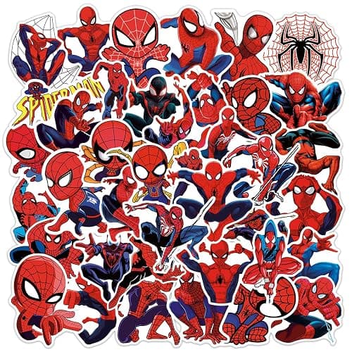 50pcs Spiderman Stickers for Water Bottle, Cool Superhero Movie Waterproof Vinyl Decal for Kids Teen Adult Laptop Skateboard Phone Travel Case Bike Guitar Computer thumbnail 2