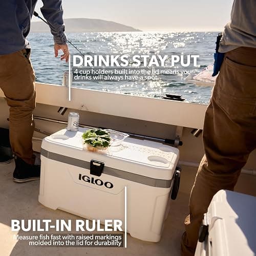 Igloo Marine Cooler | Insulated Hard Shell Ice Chest |Great for Fishing, Camping, Boating, & More thumbnail 4