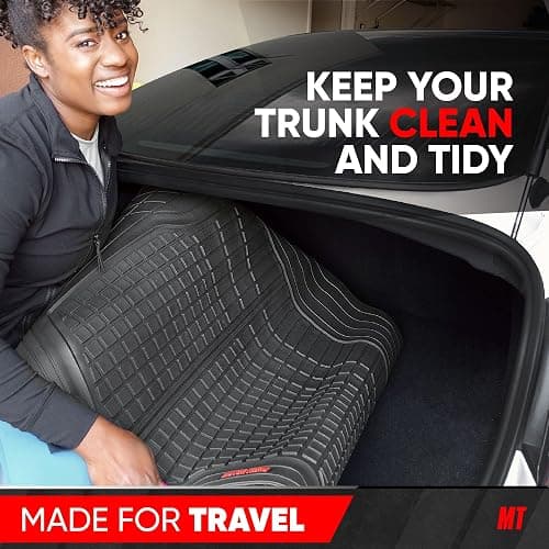 Motor Trend Premium FlexTough All-Protection Cargo Mat Liner – w/Traction Grips & Fresh Design, Heavy Duty Trimmable Trunk Liner for Car Truck SUV, Black (OF-985-BK) thumbnail 7