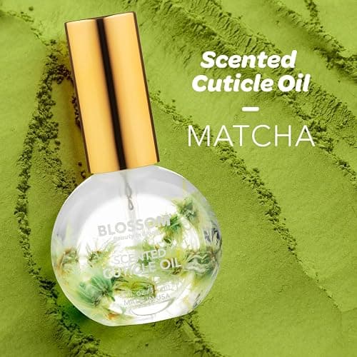 Blossom Cuticle Oil for Nails, Hydrating, Moisturizing, Gourmand Scented Nail Oil Cuticle Care, Infused with Real Flowers, Made in USA, 0.5 fl. oz, Matcha thumbnail 2