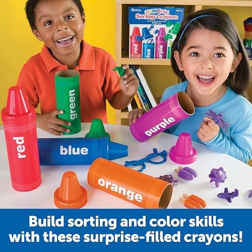 Learning Resources Rainbow Sorting Crayons - 56 Pieces, Ages 3+ Kids Crayons, Early Color Recognition & Sorting, Toddler Sort and Stacking Toys - Crayons thumbnail 3