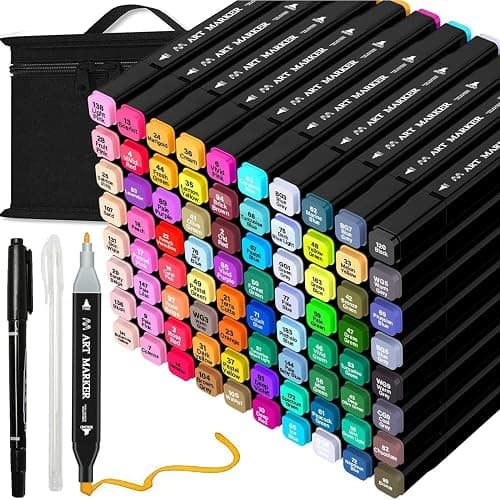 Tommax 80 Colors Alcohol Markers with Case, Dual Tip Sketch Alcohol Markers Set for Kids Adults Artists Painting, Coloring, Sketching and Drawing Alcohol Based Markers Pen - Image 1