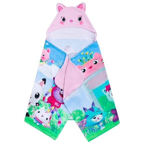 DreamWorks Gabby's Dollhouse Bath/Pool/Beach Soft Cotton Terry Hooded Towel Wrap, 24 in x 50 in, By Franco Kids thumbnail 5