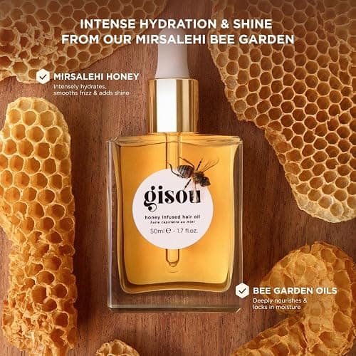 Gisou Honey Infused Hair Oil Mini - Hydrating & Frizz Control Treatment with Mirsalehi Honey, Adds Shine & Heat Protectant for All Hair Types, 0.7 Fl Oz thumbnail 2