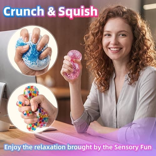 DIY Stress Ball Making Kit-Easy DIY- 10 TPR Skins, 16 Fillers, 15 oz Slime, 3.5 oz Clay, Handmade Squeeze Making Kit Stress Balls, Interesting Gifts for Women, Crunchy Relaxing thumbnail 4