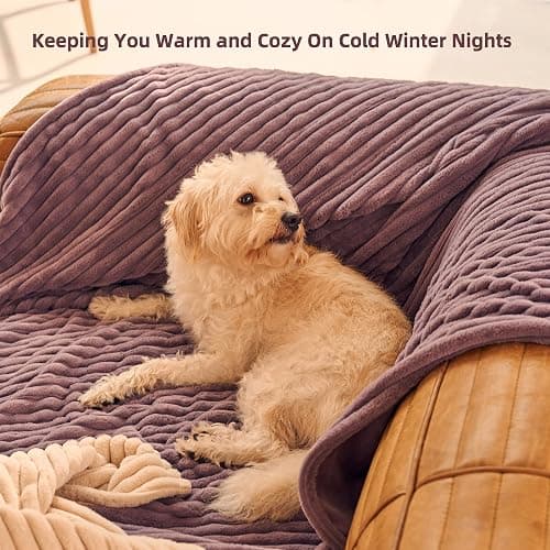 GOTCOZY Electric Blanket Heated Throw 50''X60''- Ribbed Faux Fur Heated Blanket with 4 Heating Level & 3 Hour Auto Off Heating Blanket, ETL&FCC Certified Machine Washable(Violet) thumbnail 7