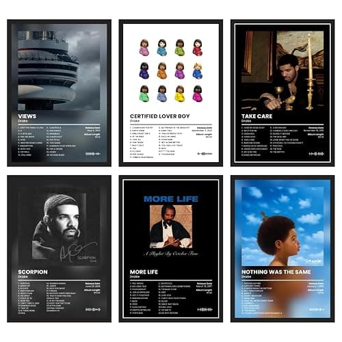 SAW Drake Music Album Art Wall Posters 8x12 inch (A4 Size) Wall Decor Posters Wall Art For Bedroom, Living room, Office, Pack of 6 - Image 1
