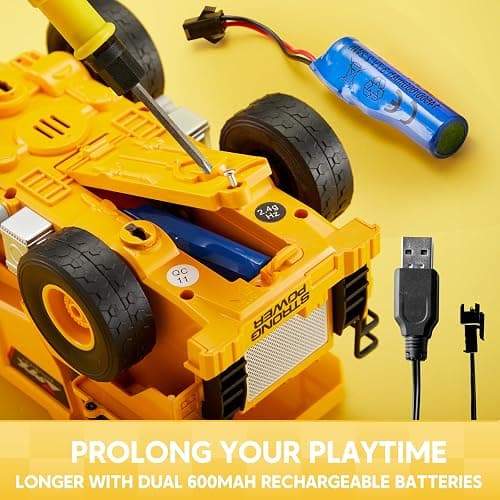JOYIN Autocarro con Cassone Ribaltabile Telecomandato, Trattore RC da 2,4 GHz con Luci e Suoni, Macchinina per Veicoli da Cantiere da Ragazzi di 3 4 5 6 7 8 anni, regalo di Natale e Compleanno thumbnail 4