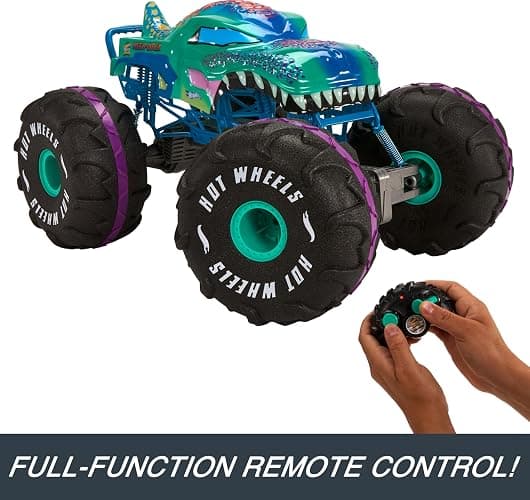 Hot Wheels RC Monster Trucks Mega-Wrex in 1:6th Scale, Extra Large Remote-Control Toy Truck, More Than 2ft Long thumbnail 5