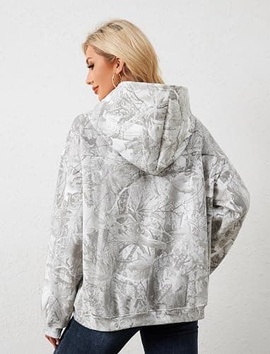 Dsewpaur Camo Fleece Hoodie For Men Women Long Sleeve Drop Shoulder Oversized Hooded Sweatshirt Pullover With Pocket thumbnail 7
