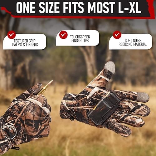 DecoyPro Men’s Camo Touchscreen Hunting Gloves – Lightweight, Thin, High-Performance Hunting Gear – L/XL thumbnail 3
