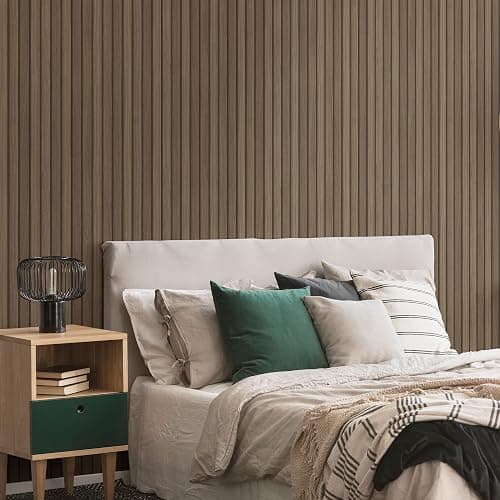 Fresco Natural Wooden Slats Panelled Wallpaper | On Trend Panelled Wallcovering | Eco-Friendly Wallpaper thumbnail 6