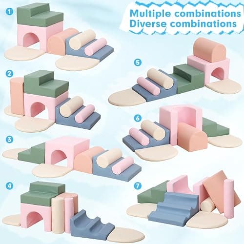 CYacan 8-Piece Foam Climbing Blocks for Toddlers 1-3,PU Toddler Climbing Toys Indoor,Soft Play Climbing for Toddlers,Baby Toddler Kids Foam Climbing Blocks,Foam Soft Play Set,Foam Play Gym thumbnail 3
