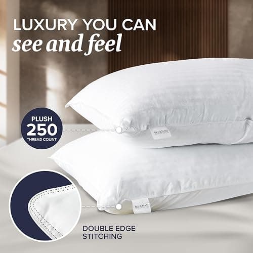 Beckham Hotel Collection Bed Pillows Standard/Queen Size Set of 2 - Original Soft Down Alternative Pillow for Sleeping - Soft Support for Back, Stomach or Side Sleepers thumbnail 3