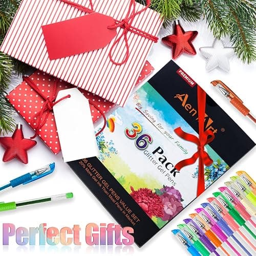 Aen Art Glitter Gel Pens for Adult Coloring Books, 36 Colors Gel Marker Set Colored Pen with 40% More Ink for Kids Drawing, Doodling, Crafts and Taking Note thumbnail 7