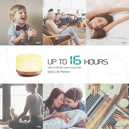 ASAKUKI Smart Wi-Fi Essential Oil Diffuser, App and Voice Control Compatible with Alexa, 500ml Aromatherapy Humidifier for Relaxing Atmosphere in Home Office Bedroom Gold thumbnail 6