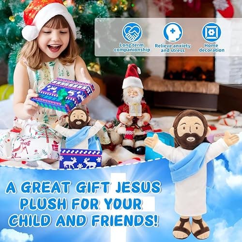 Yelakey 13" Jesus Plush, Jesus Stuffed Doll Plushie for Easter Christmas Church (Brown) thumbnail 6