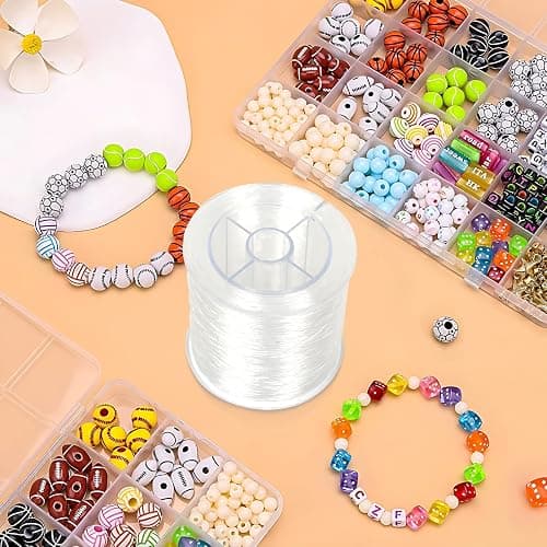 Clear Elastic String for Bracelets,0.8 mm 607 Feet Jewelry Making Beading Thread, Transparent Stretchy Bracelet String thumbnail 2
