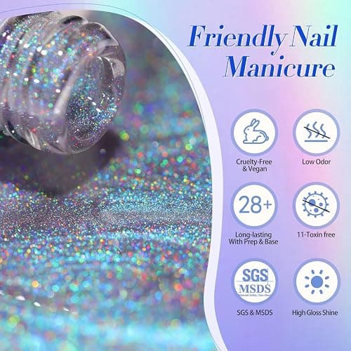 BORN PRETTY 9D Cat Magnetic Eye Gel Polish Holographic Rainbow Gel Polish | 15ML Blue Purple Magnetic Nail Polish with Magnet Nails Art Manicure Salon DIY thumbnail 8