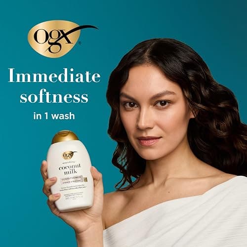 OGX Nourishing + Coconut Milk Conditioner, Hydrating & Restoring Conditioner Moisturizes for Soft Hair After the First Use, Parabens-Free, Sulfate-Free Surfactants, 13 fl. Oz thumbnail 2
