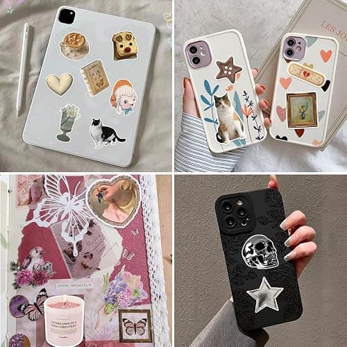 BOMICHI 480 Pcs Vintage Aesthetic Stickers for Scrapbooks Laptop Water Bottles Skateboard Notebooks Phone Kindle, Cute Vinyl Stickers for for Kids Teens Adults Girls thumbnail 4