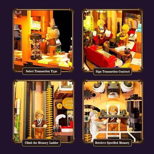 Lumibricks Steampunk Memory Magic Shop Lighting Building-Bricks Set, 2056 Pcs Modular Building from Chrono Custodians Collection Display Set for Adults and Steampunk Lovers thumbnail 4