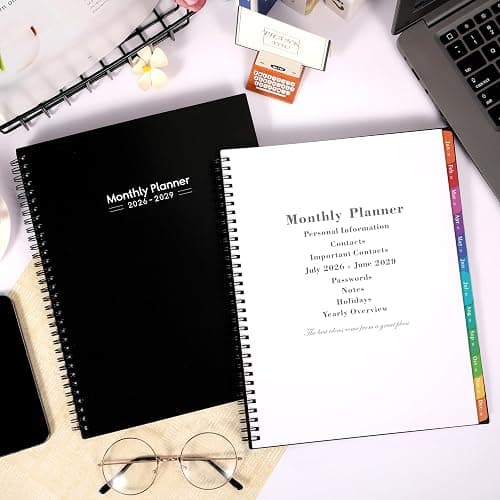 2026-2029 Monthly Planner - 3 Year Planner 2026-2029, JUL 2026 - JUN 2029, 36 Months Calendar Planner, 9" x 11", 3 Year Monthly Planners 2026-2027 with Colorful Tabs, Pocket, Notes - Black thumbnail 9