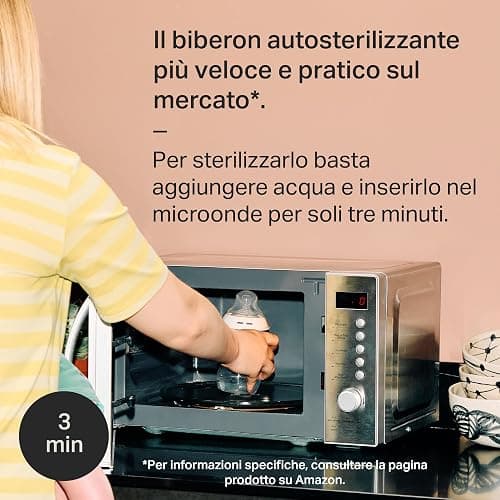 Tommee Tippee biberon anti-colica Natural Start 150ml, con tettarella simile al seno materno, valvola anti-colica, autosterilizzante, 3 pezzi thumbnail 6