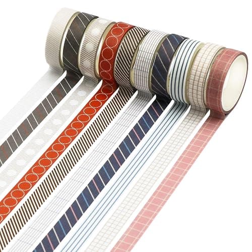 Knaid 40 Rolls of Slim Washi Tape Gift Box Set, Decorative Paper Tapes 10 mm Wide for Scrapbooking, DIY Arts and Crafts, Bullet Journal, Planner, Junk Journal, Notebooks (Minimalist) thumbnail 2