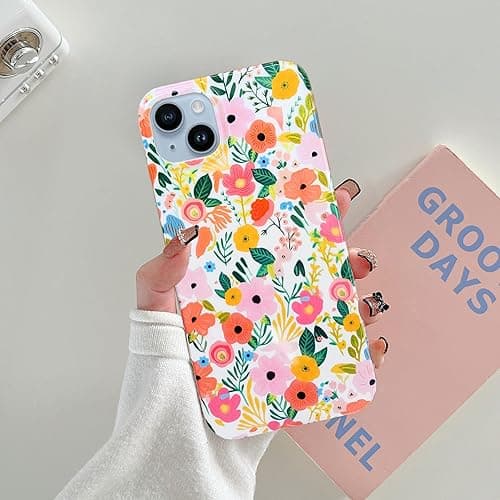 J.west Compatible with iPhone 15 Plus Case Soft Shockproof Cute Floral Phone Protective Cover for Women, Garden Flower Pattern Design Slim Fit Anti-Scratch 6.7" Phone Case for Girl thumbnail 6