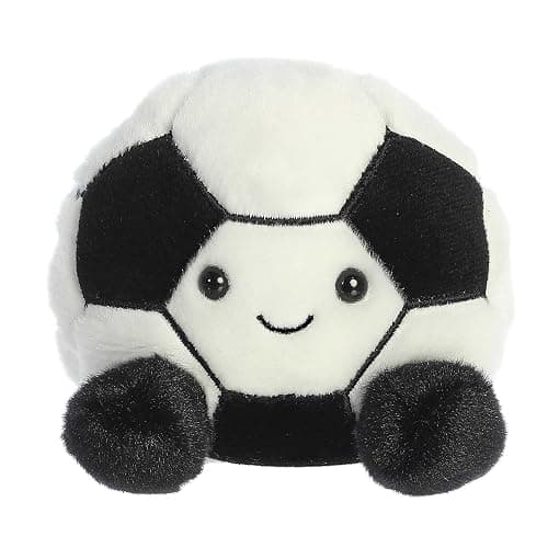 Aurora® Adorable Palm Pals™ Striker Soccerball™ Stuffed Animal - Fun Collectible Plush for Kids and Adult Collectors - Perfect for Decorating Rooms and Birthday Gifts - Black 4 Inches - Image 1