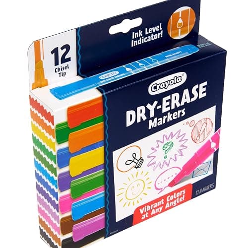 Crayola Take Note Dry Erase Markers for School (12ct) Teacher Classroom Supplies, Chisel Tip Whiteboard Markers, Spring Crafts, Low Odor thumbnail 3