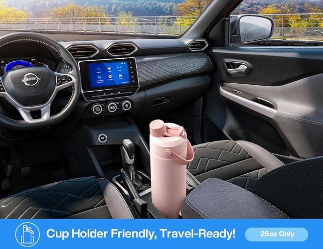 POWCAN 26 oz Insulated Water Bottle with 2-in-1 Straw and Spout Lid, Keep Cold 24H, Leak-Proof, Fits in Car Cup Holder, Stainless Steel Water Bottle for Sports, Travel, and School (Sea Breeze) thumbnail 6