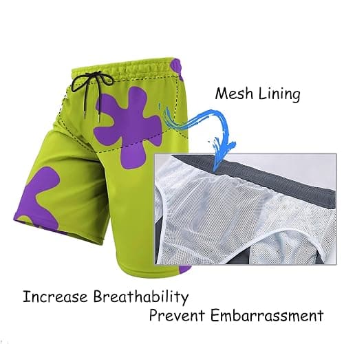 NLRESAX Funny Men's Board Shorts, Quick Dry Green Swim Trunks with Pocket and Mesh Lining Beach Shorts Bathing Suits thumbnail 5