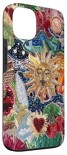 Vintage Mosaic Collage Sun Celestial Mosaic Tiles Trendy Case for iPhone 13 thumbnail 3