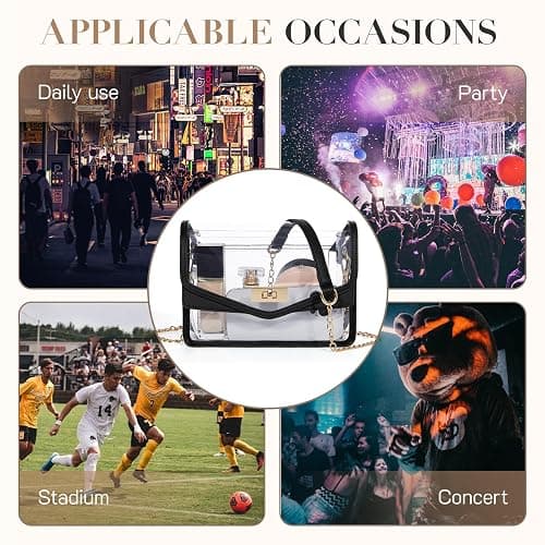 Missnine Clear Bag for Stadium Events Clear Crossbody Purse Stadium Approved Women Transparent Shoulder Bag for Concerts thumbnail 6
