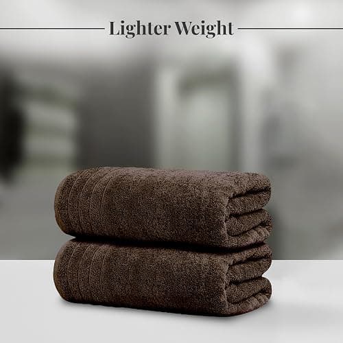 Tens Towels Pack of 8 Towels Set, 2 Extra Large Bath, 2 Hand, 4 Washcloths, 100% Cotton, Lighter Weight, Quicker to Dry, Super Absorbent, Perfect for Bathroom, Brown thumbnail 5