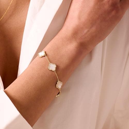 Electric Picks Bracelet, Gold Clover Bracelet, Black Bracelet Women, Bracelets Women, Clover Bracelets Women, Gifts for Women, Birthday Gifts for Women, Gift Sets thumbnail 2