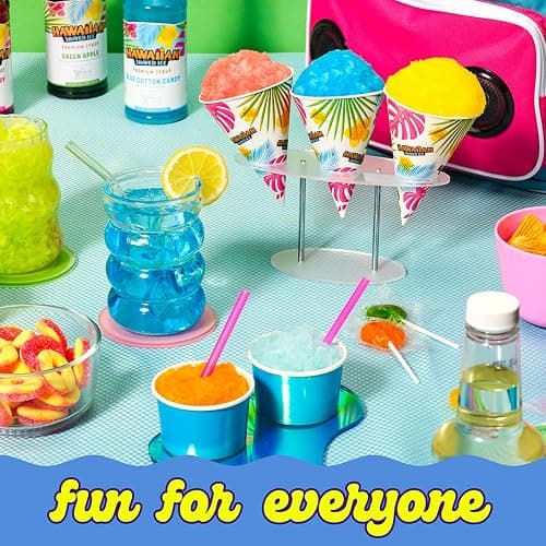Hawaiian Shaved Ice Blue Raspberry Syrup - Made Nut Soy Dairy Free in the USA - Flavor Fluffy Shaved & Crunchy Snow Cone - Shelf Stable After Opening - Makes 8 Servings - 16 ounces thumbnail 7