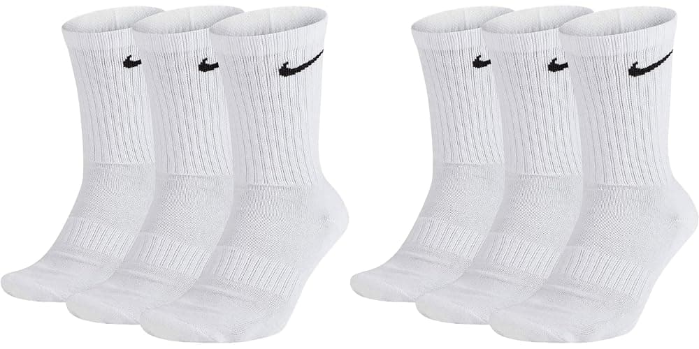 NIKE 6 Paar Socken Herren Damen Weiß Grau Schwarz Tennissocken Sparset SX7664 - Image 1