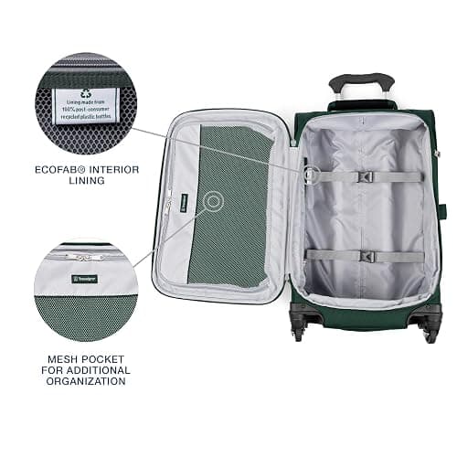 Travelpro Maxlite 5 Softside Expandable Luggage with 4 Spinner Wheels, Lightweight Suitcase, Men and Women, International, Forest Green, Carry-on 21-Inch thumbnail 5