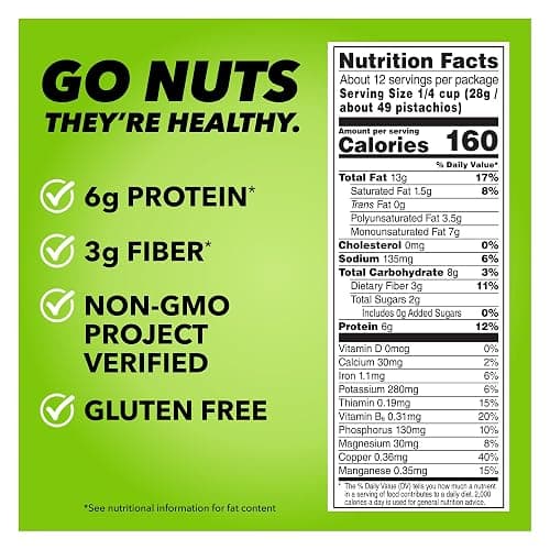 Wonderful Pistachios No Shells, Roasted & Salted Nuts, 12 Ounce Resealable Bag, Protein Snacks, Gluten Free, Healthy Snack thumbnail 3