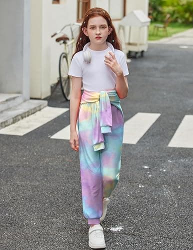 For Zara: Arshiner Girls 2 Piece Outfits Fashion Tracksuits Long Sleeve Pullover Sweatshirt and Sweatpants Jogger Set with Pockets thumbnail 6