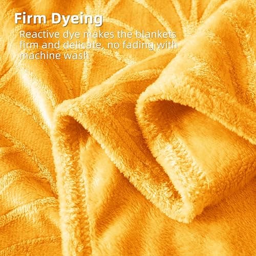Whale Flotilla Flannel Fleece King Size Blanket for Bed, Soft Fluffy Velvet Bedspread Coverlet with Decorative Vintage Pattern for All Season, Warm and Lightweight, 90x104 Inch, Lemon Yellow thumbnail 7