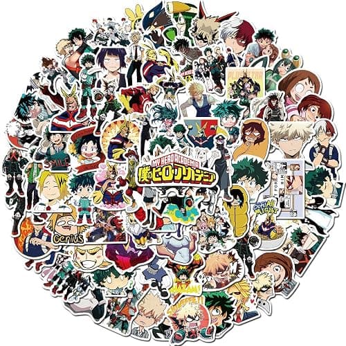 JSYAVG 100pcs Cool My Hero Academia Stickers for Girls Kids Teens Adult,Waterproof Vinyl My Hero Academia Decal for Water Bottle Skateboard Guitar Travel Case Bike Laptop Car Bumper Luggage Phone thumbnail 6