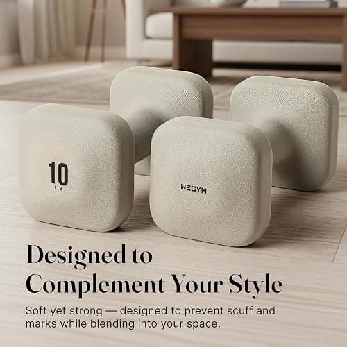 WeGym SafeGrip Square Dumbbells with Anti Slip Handles, Aesthetic Free Weights for Home Workouts, Stable Design Prevents Rolling during Floor Exercises thumbnail 4