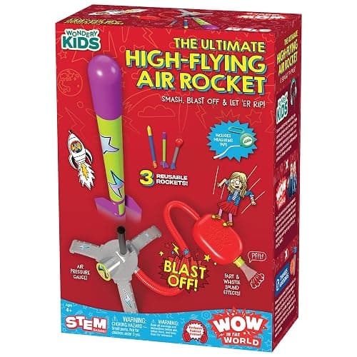 Thames & Kosmos Wow in The World Ultimate HIGH-Flying AIR Rocket Launch Up to 100ft, Fun Sound Effects, Kids Outdoor Toy, Companion Audio Content, Bonus Reusable Science Tool, STEM Toy Kids 4 - Image 1