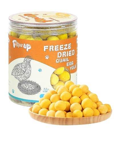 PAWUP Freeze Dried Cat & Dog Treats, Natural Quail Egg Yolk, Single Ingredient, High-Protein Pet Snacks for Skin & Coat Health, No Artificial Additives, 9.2 oz - Image 1