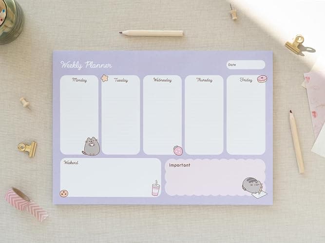 Grupo Erik Pusheen To Do List Notepad A4 54 Sheets, Pusheen Gifts | Pusheen stuff, 90 gsm paper, daily weekly planner, ADHD planner pad, improve productivity, task planner thumbnail 2